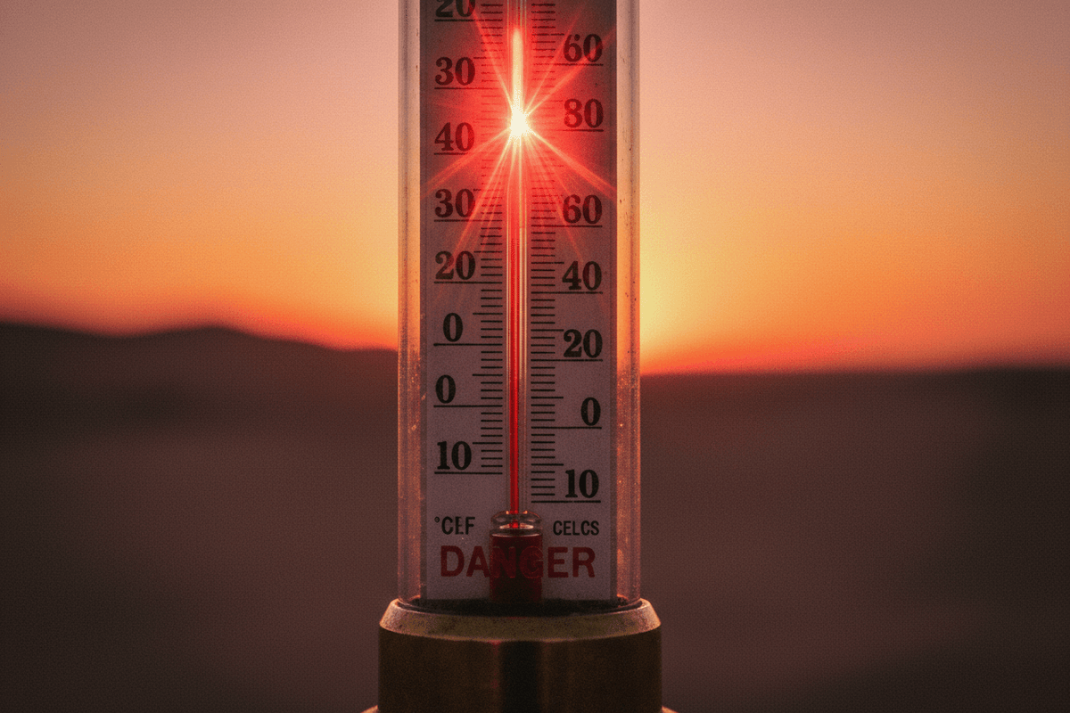 a thermometer with the temperature on hot