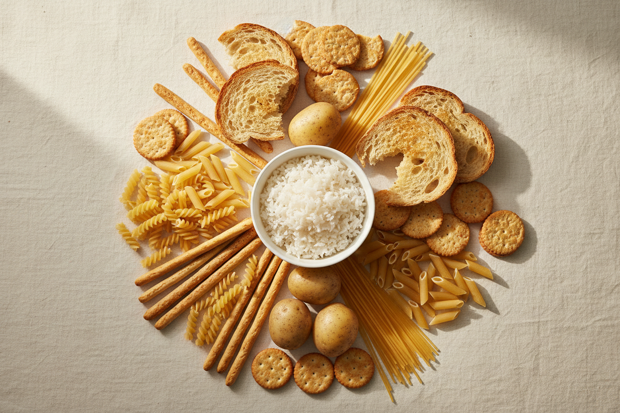 An image of dried foods that help with nausea