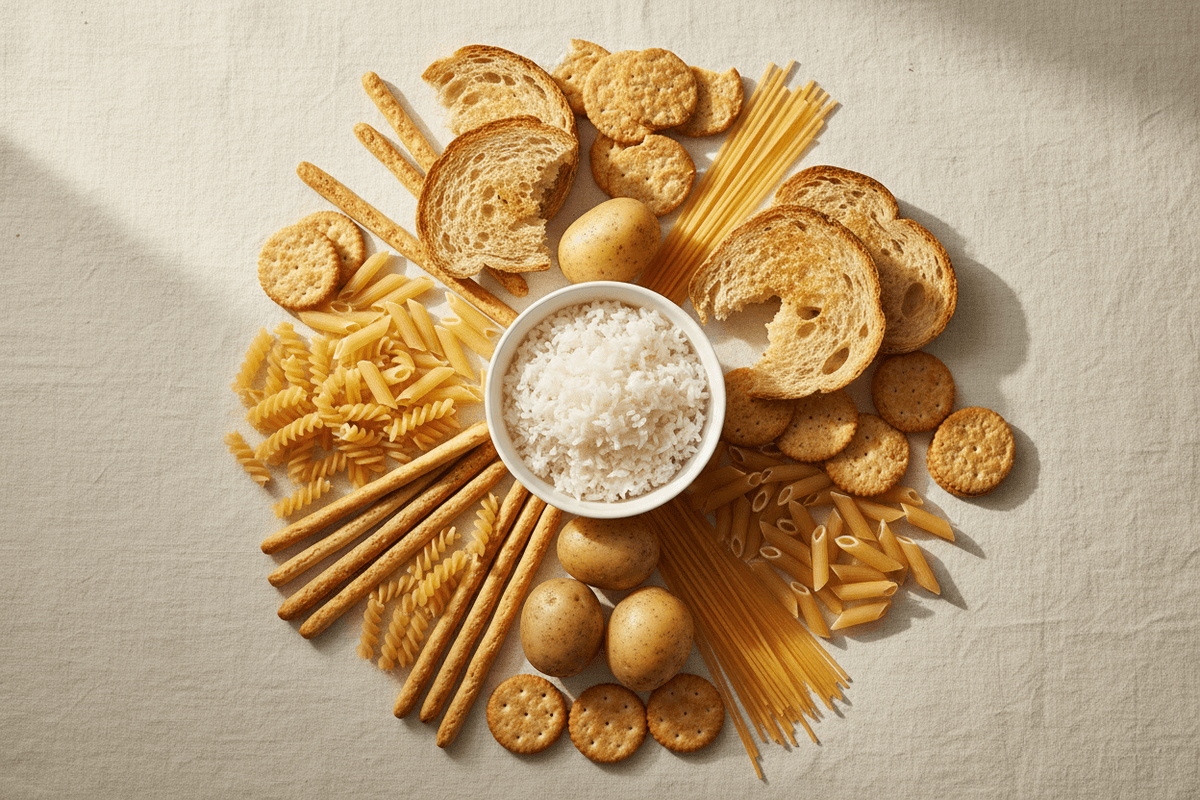 An image of dried foods that help with nausea