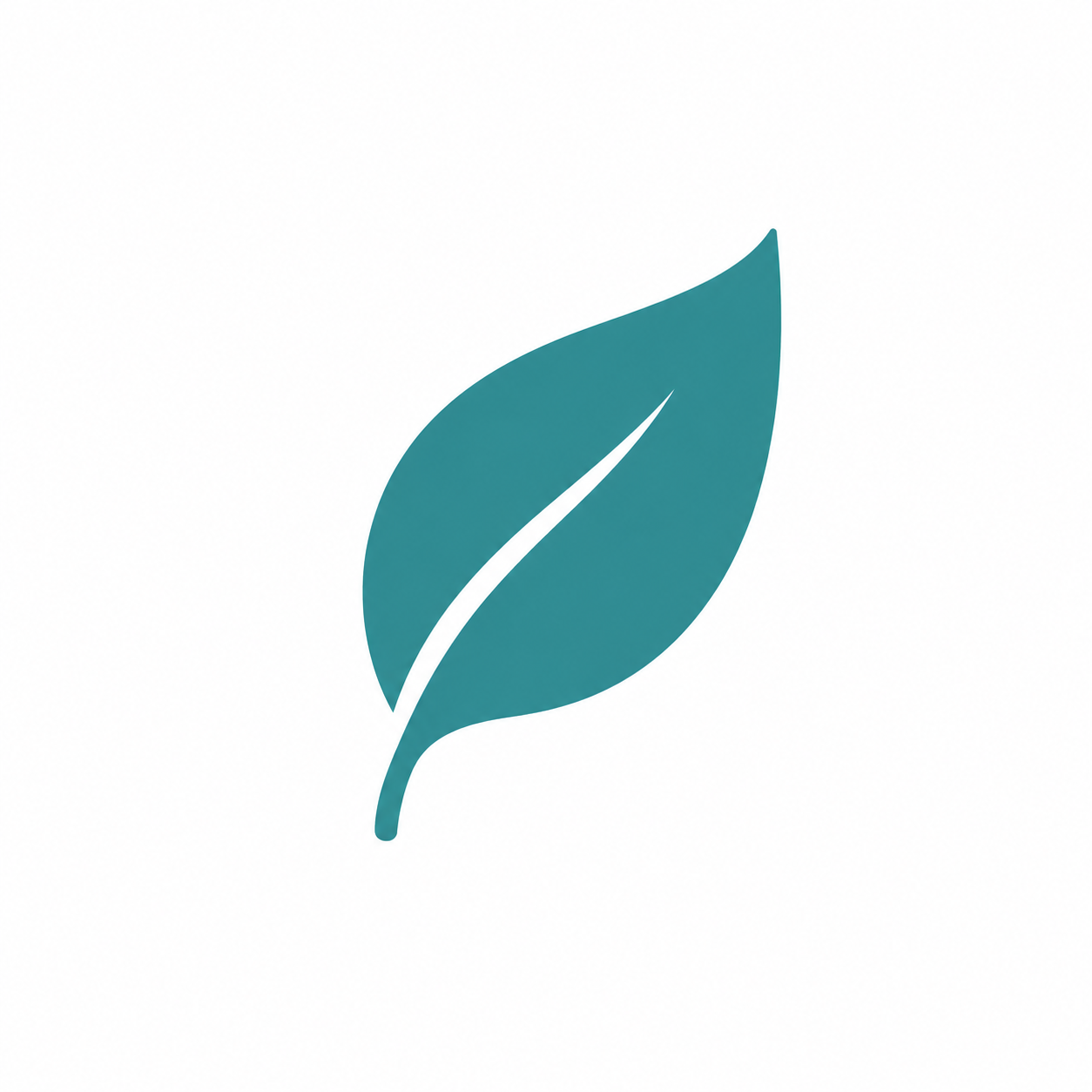 A teal colour leaf icon