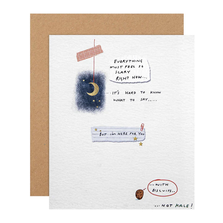 Greeting card with illustrations and text on a white background