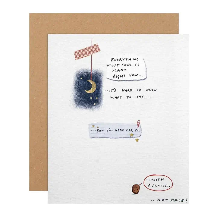 Greeting card with illustrations and text on a white background